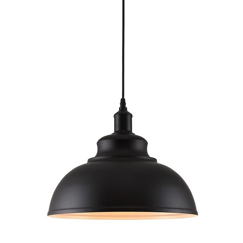 Vintage industrial single-head pendant lamp black shade